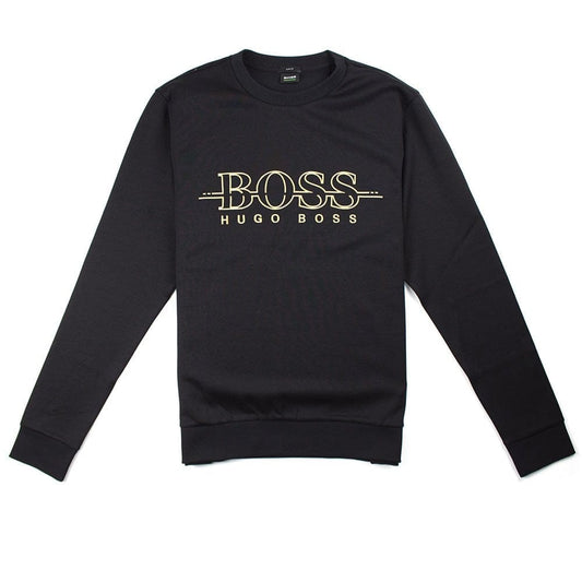 Hugo Boss Salbo Logo Crewneck Sweatshirt Black Gold