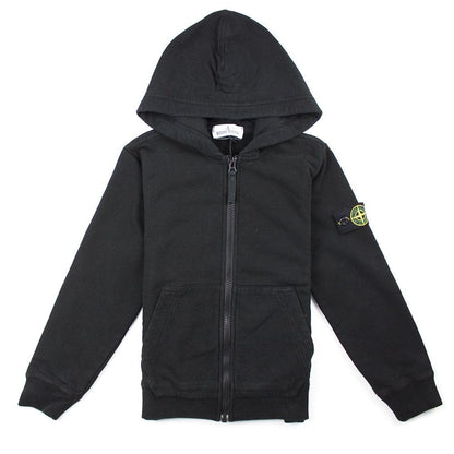 Stone Island Junior Zip Up Hoody Black