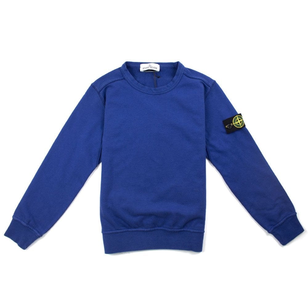 Stone Island Junior Crewneck Sweatshirt Electric Blue