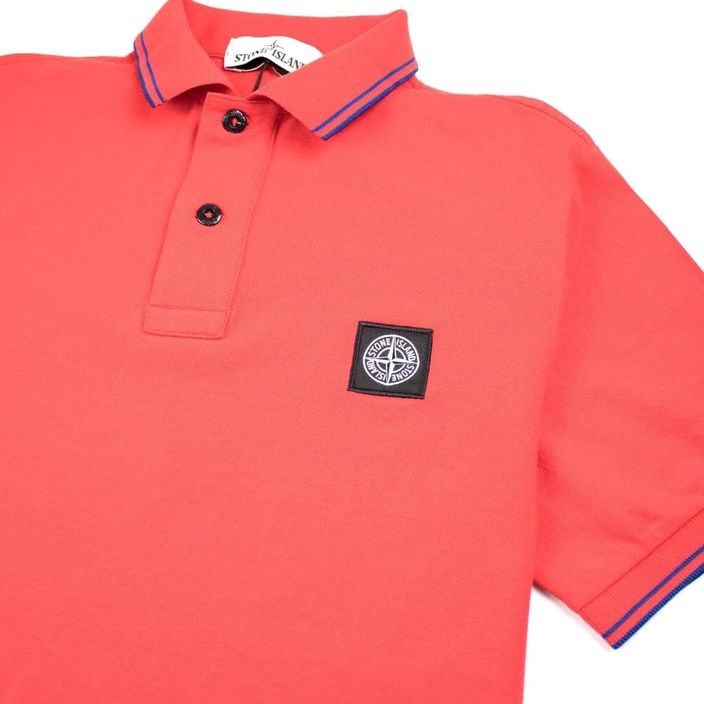 Stone Island Twin Tipped Short Sleeve Polo Orange/Blue