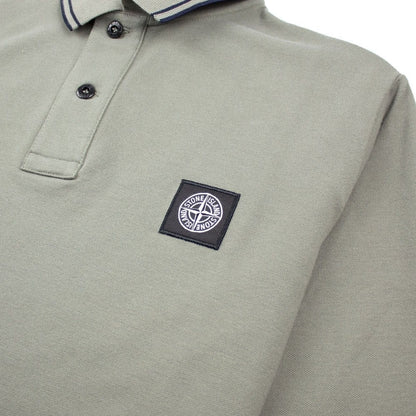 Stone Island Twin Tipped Long Sleeve Polo Green/Black