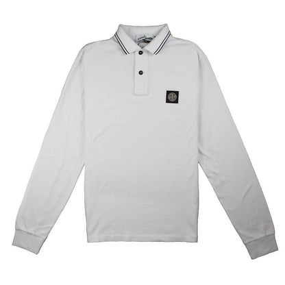 Stone Island Twin Tipped Long Sleeve Polo White/Black