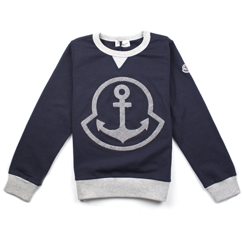 Moncler Junior Sweatshirt Anchor Navy/Grey