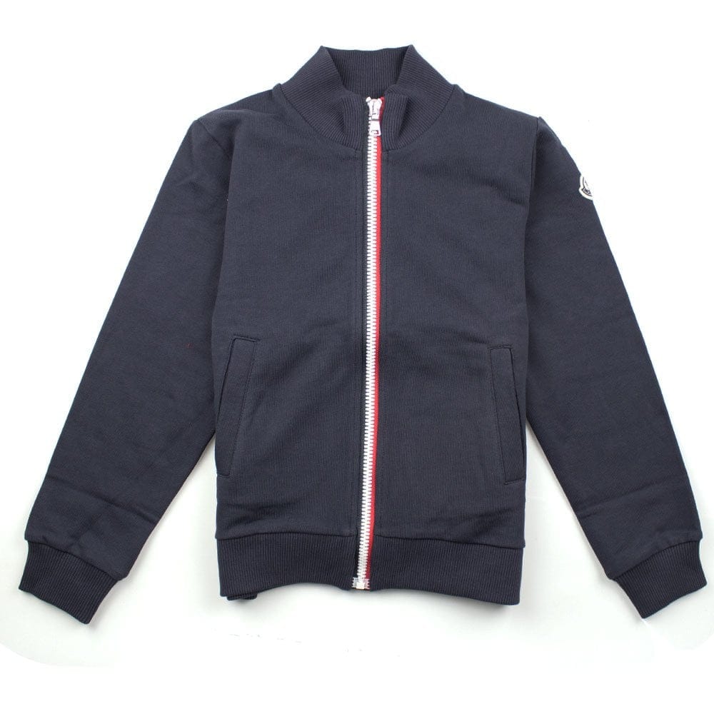 Moncler Junior Zip Up Bomber Jacket Navy