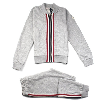 Moncler Junior Tri Zip Up Tracksuit Grey