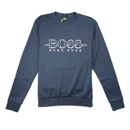 Hugo Boss Salbo Logo Crewneck Sweatshirt Navy