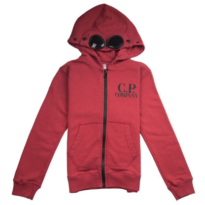 CP Company Undersixteen Goggle Zip Up Hoody Red