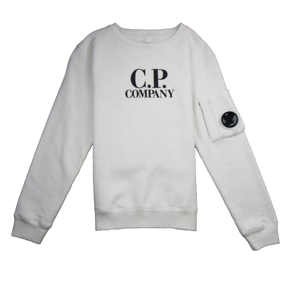 CP Company Undersixteen Watch Viewer Crew Neck White