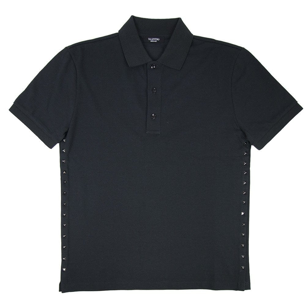 Valentino Rock Stud Polo Shirt Black