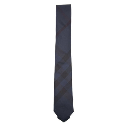 Burberry Stanfield Subtle Check Tie Modern Fit Navy Blue