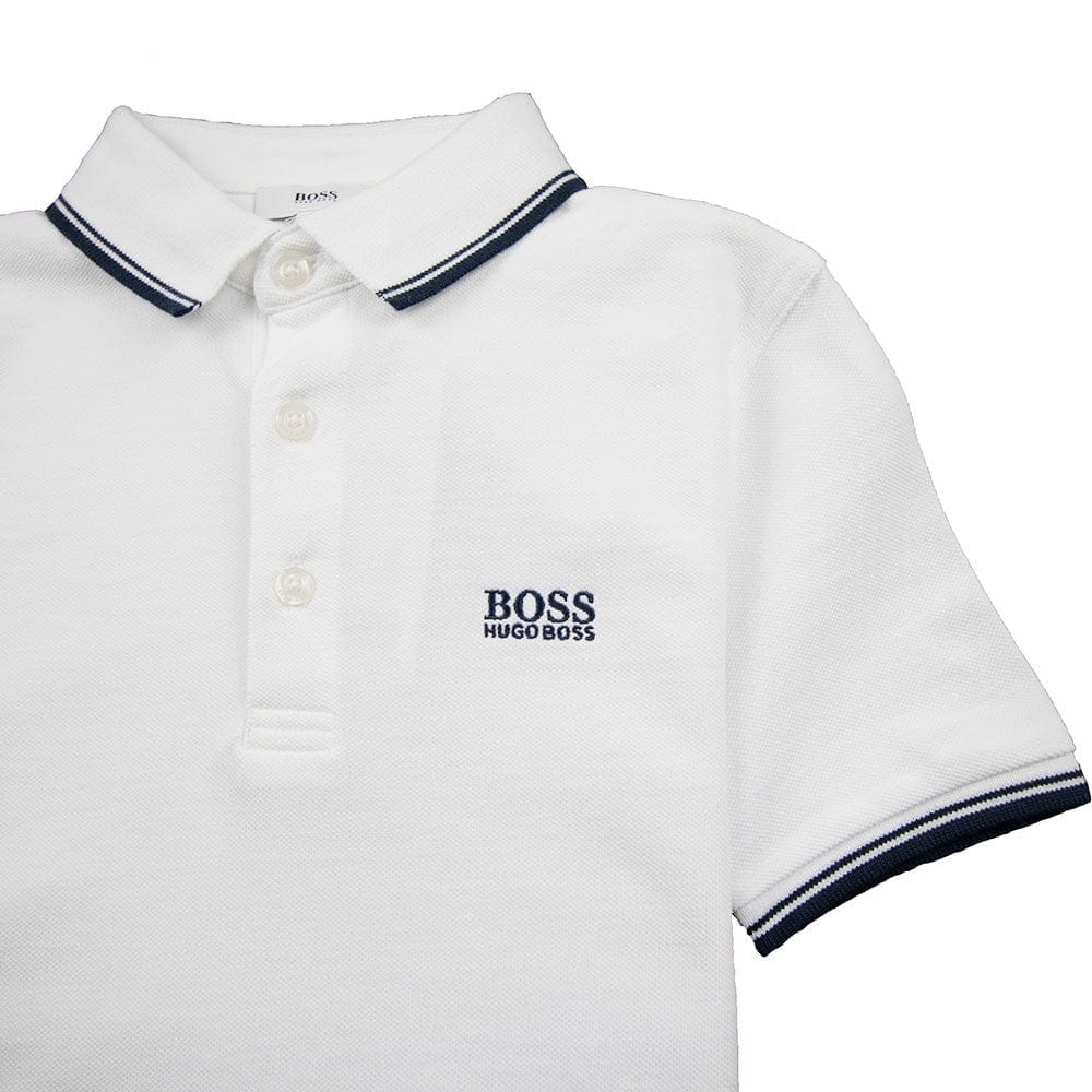 Hugo Boss Kids Basic Logo Polo White