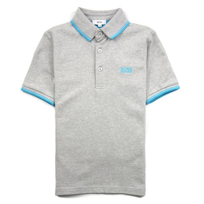 Hugo Boss Kids Basic Logo Polo Grey/Sky Blue