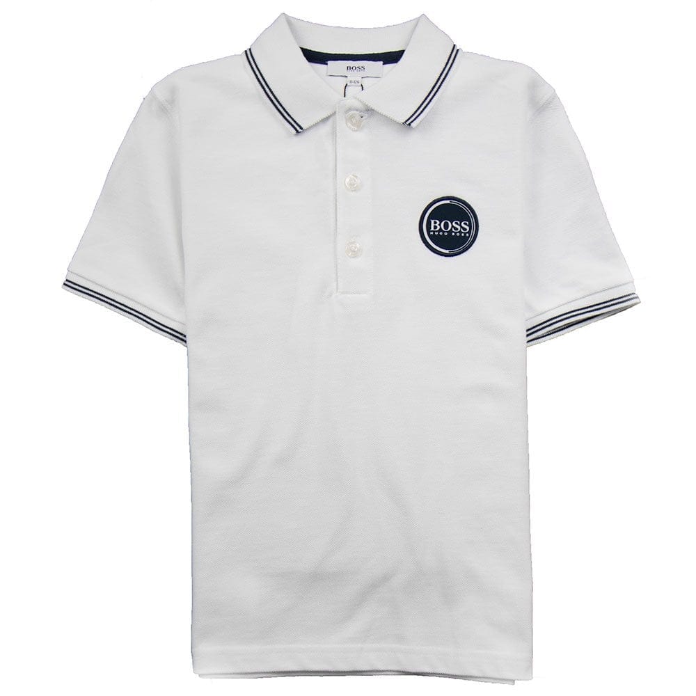 Hugo Boss Kids Circle Logo Polo White