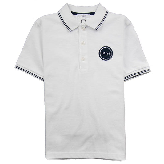 Hugo Boss Kids Circle Logo Polo White