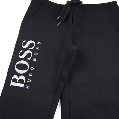 Hugo Boss Fleece Bottoms Large Leg Logo Black