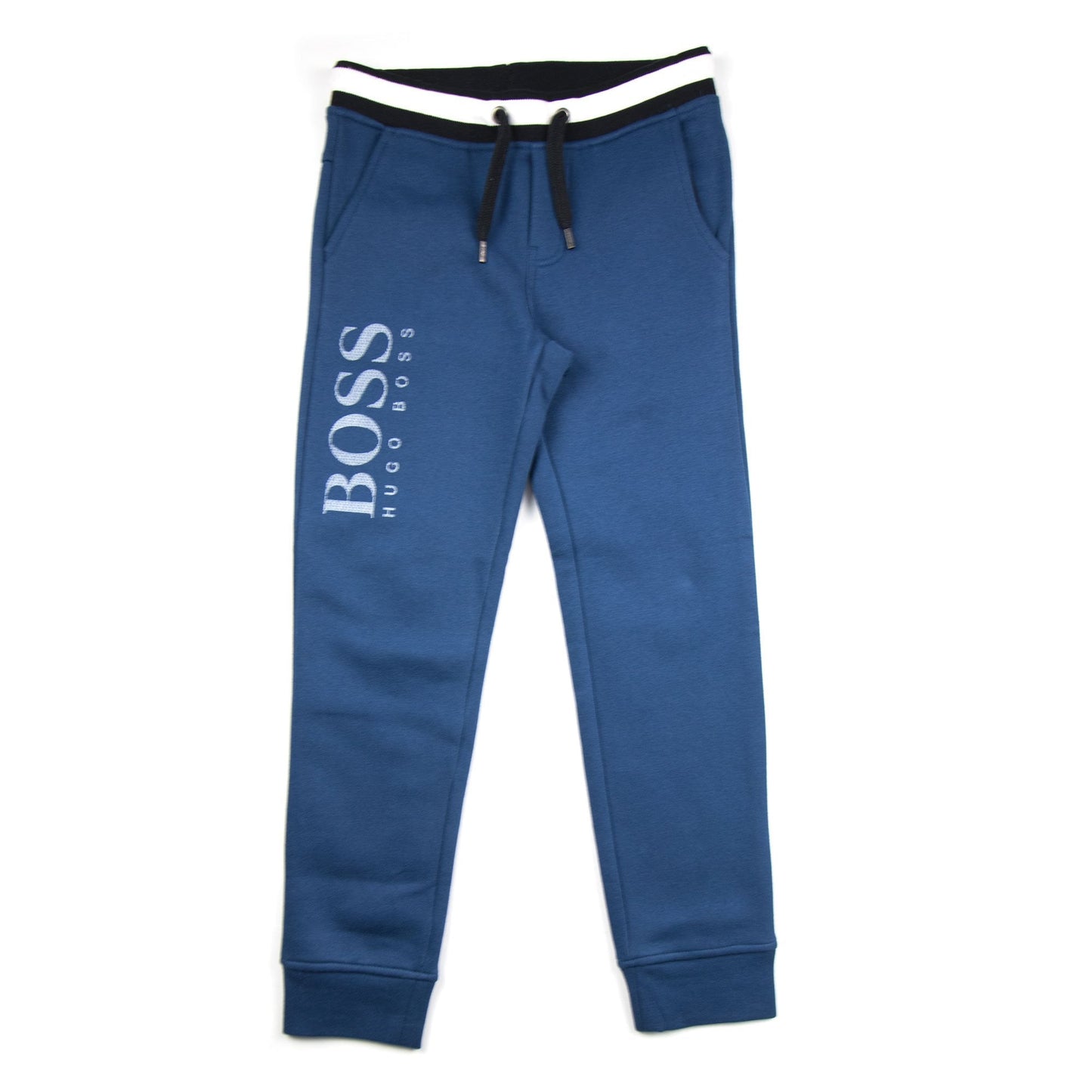 Hugo Boss Fleece Bottoms Large Leg Logo Blue