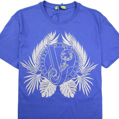 Versace Jeans Metallic Stitching VJ Logo T-Shirt Electric Blue
