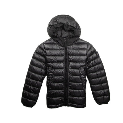Stone Island Junior Garment Dyed Micro Yarn Down Puffa Coat Black