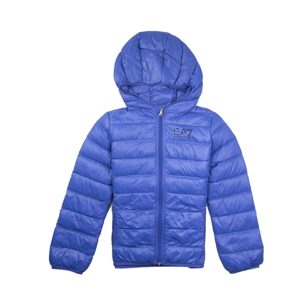 Emporio Armani Hooded Down Jacket Electric Blue