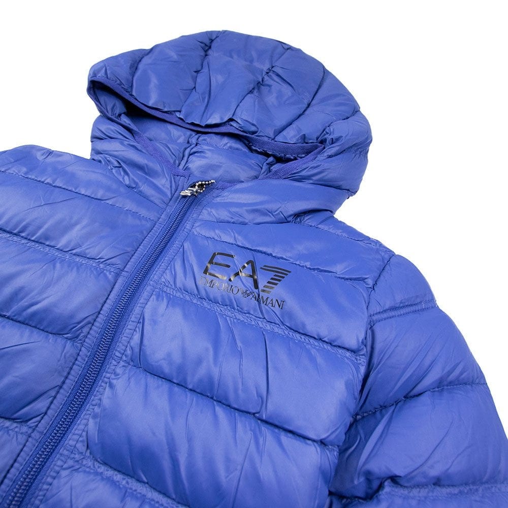 Emporio Armani Hooded Down Jacket Electric Blue