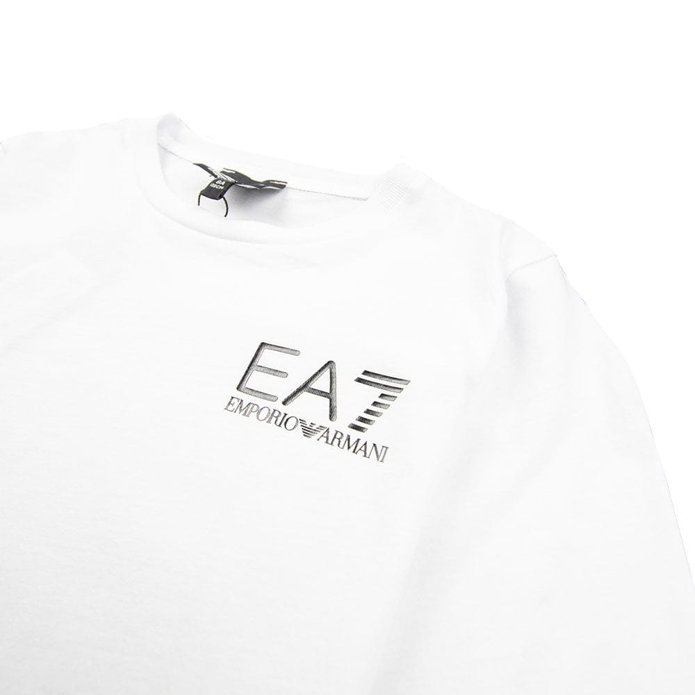 EA7 Kids Long Sleeve Chest Logo T-Shirt White
