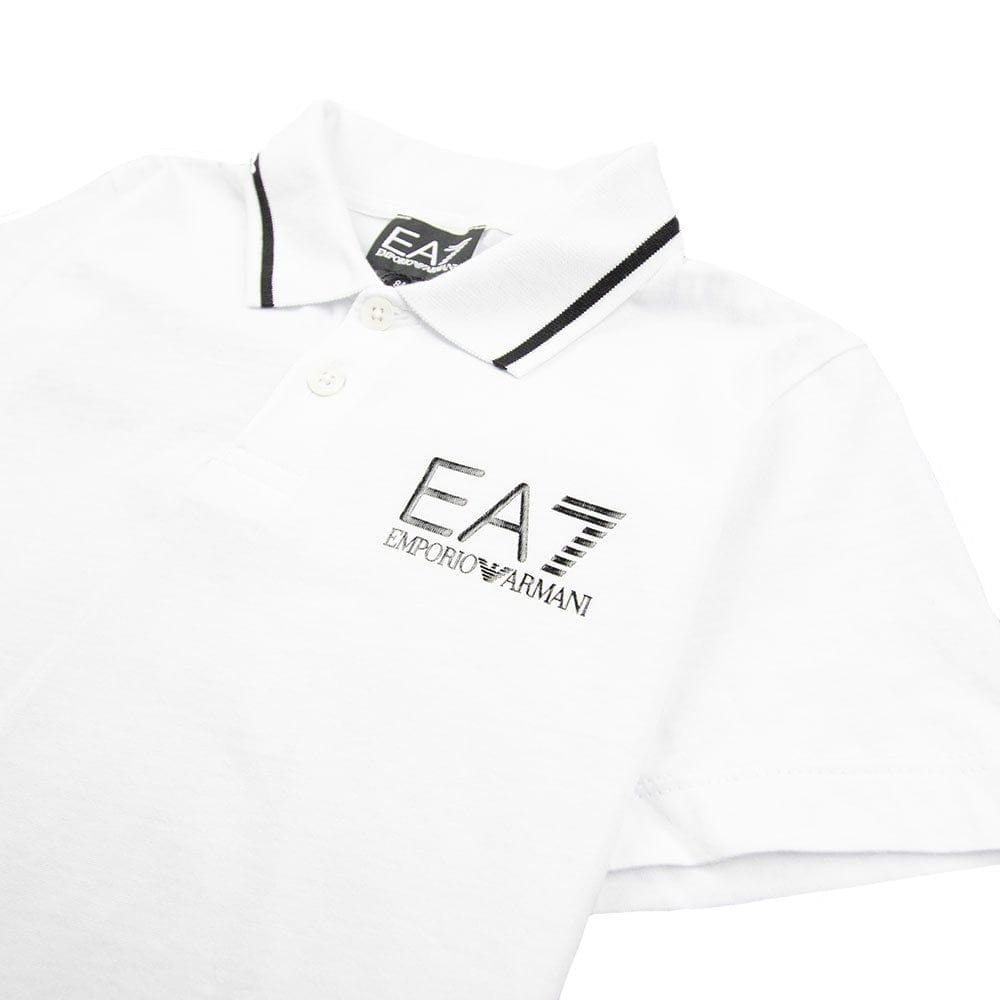 EA7 Kids Short Sleeve Polo Shirt White