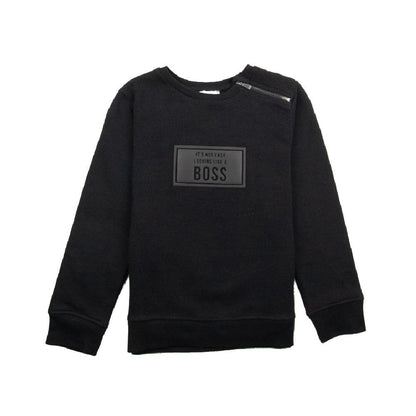 Hugo Boss Kids 'Not Easy Looking ' Zip Sweatshirt Black