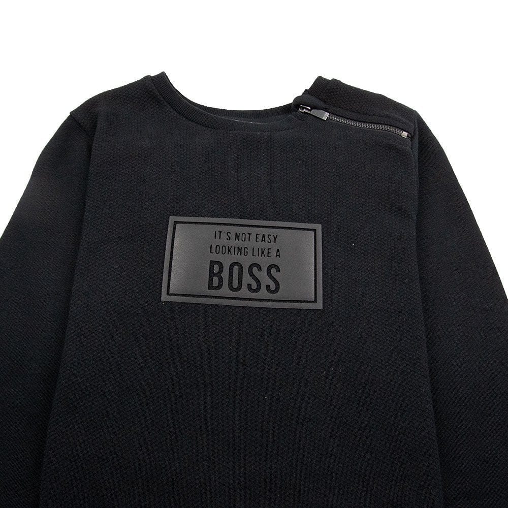 Hugo Boss Kids 'Not Easy Looking ' Zip Sweatshirt Black