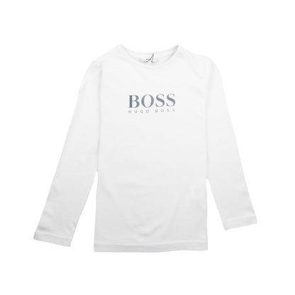 Hugo Boss Kids Chest Logo Long Sleeve T-Shirt White