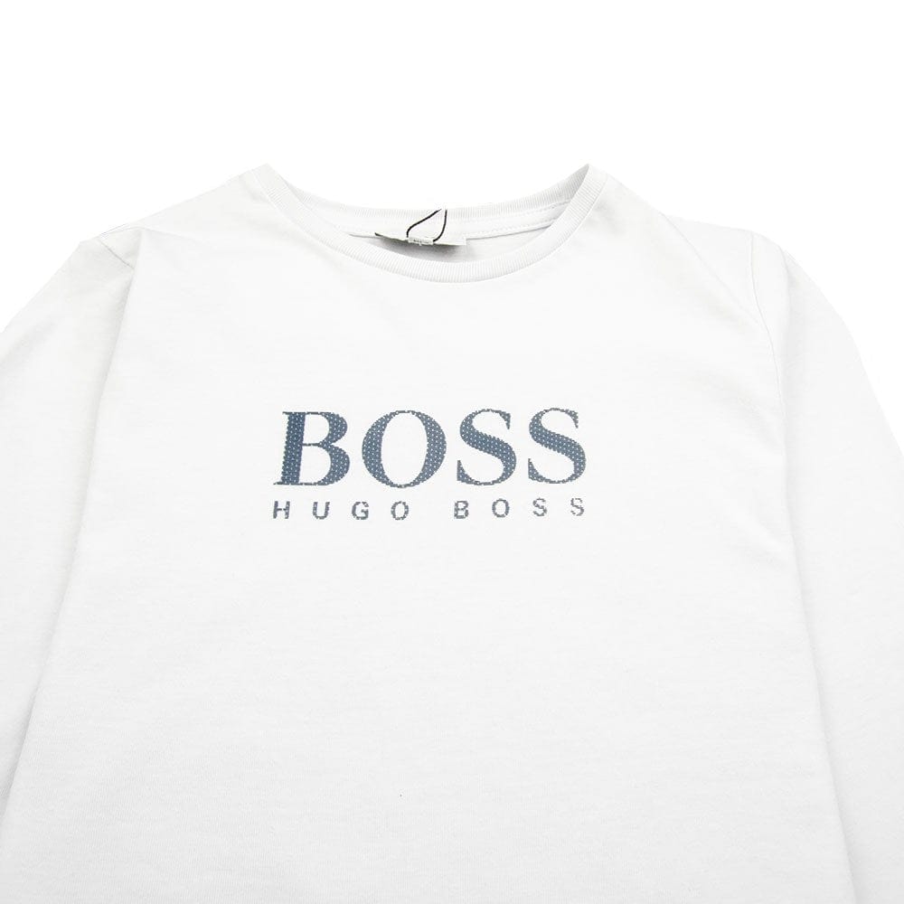 Hugo Boss Kids Chest Logo Long Sleeve T-Shirt White