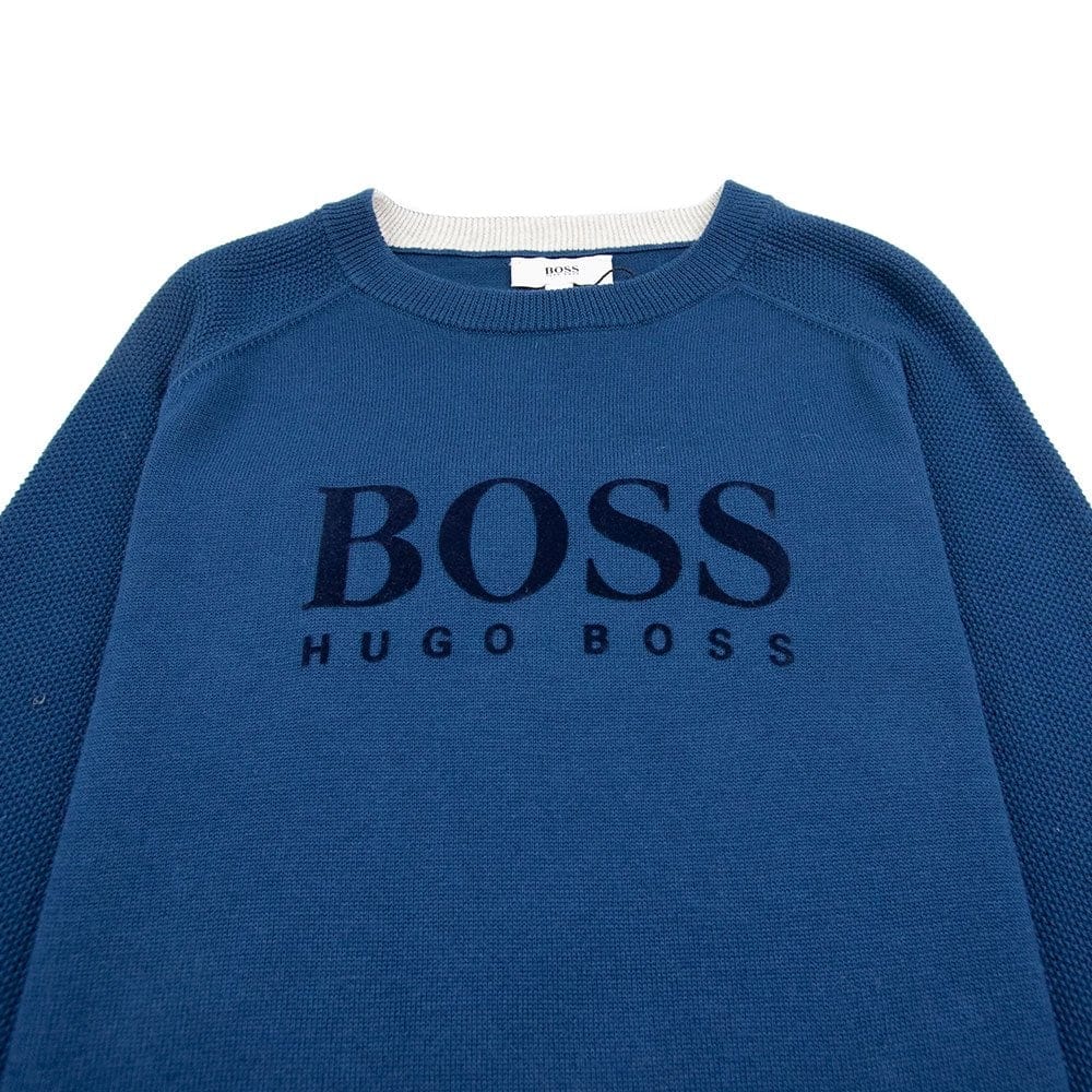Hugo Boss Kids Knitted Sweatshirt Blue