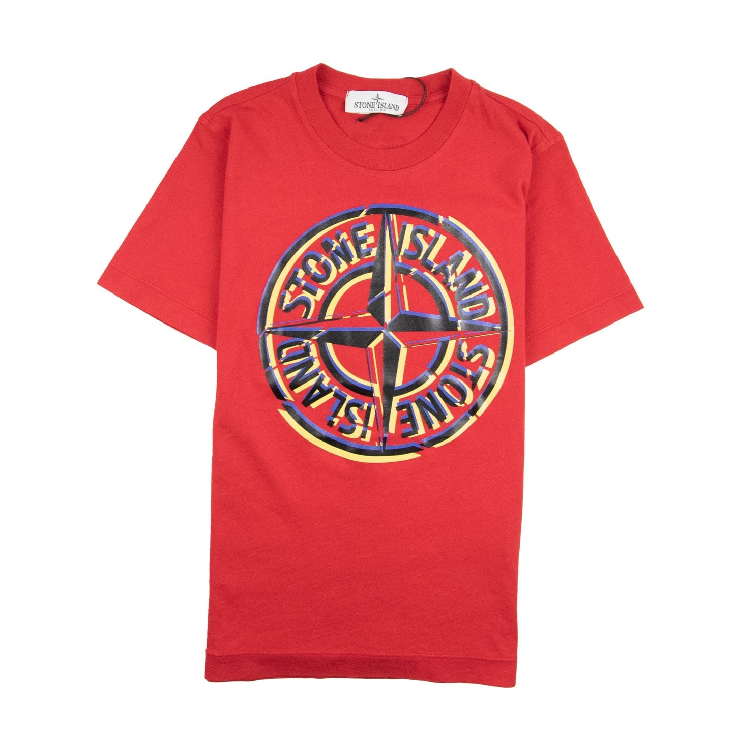 Stone Island Junior Large Compass Logo T-Shirt Red