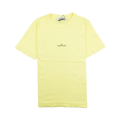 Stone Island Junior Back Compass Logo T-Shirt Yellow