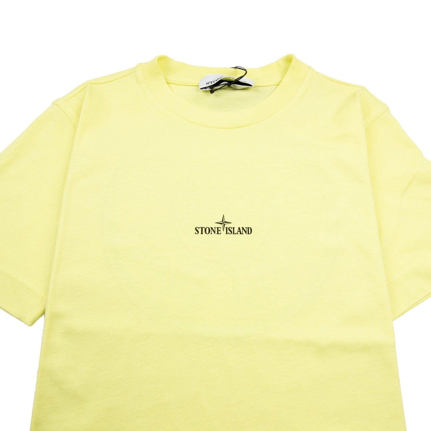Stone Island Junior Back Compass Logo T-Shirt Yellow