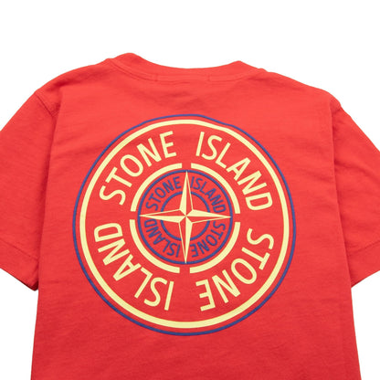 Stone Island Junior Back Compass Logo T-Shirt Red