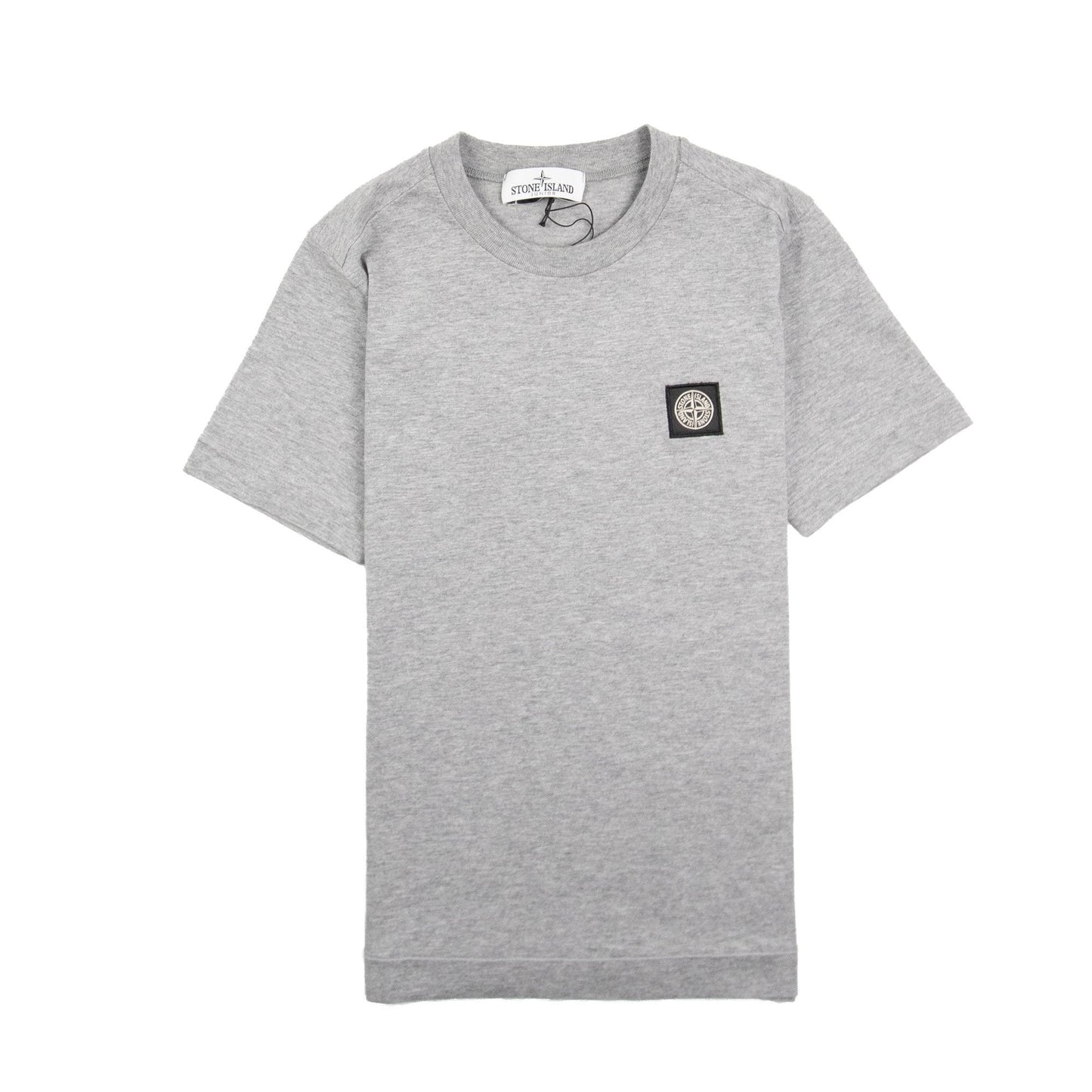 Stone Island Junior Patch Logo T-Shirt Light Grey