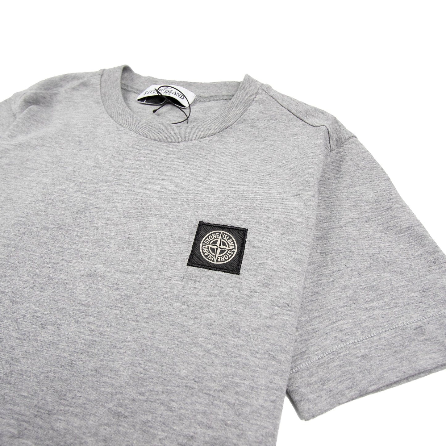 Stone Island Junior Patch Logo T-Shirt Light Grey
