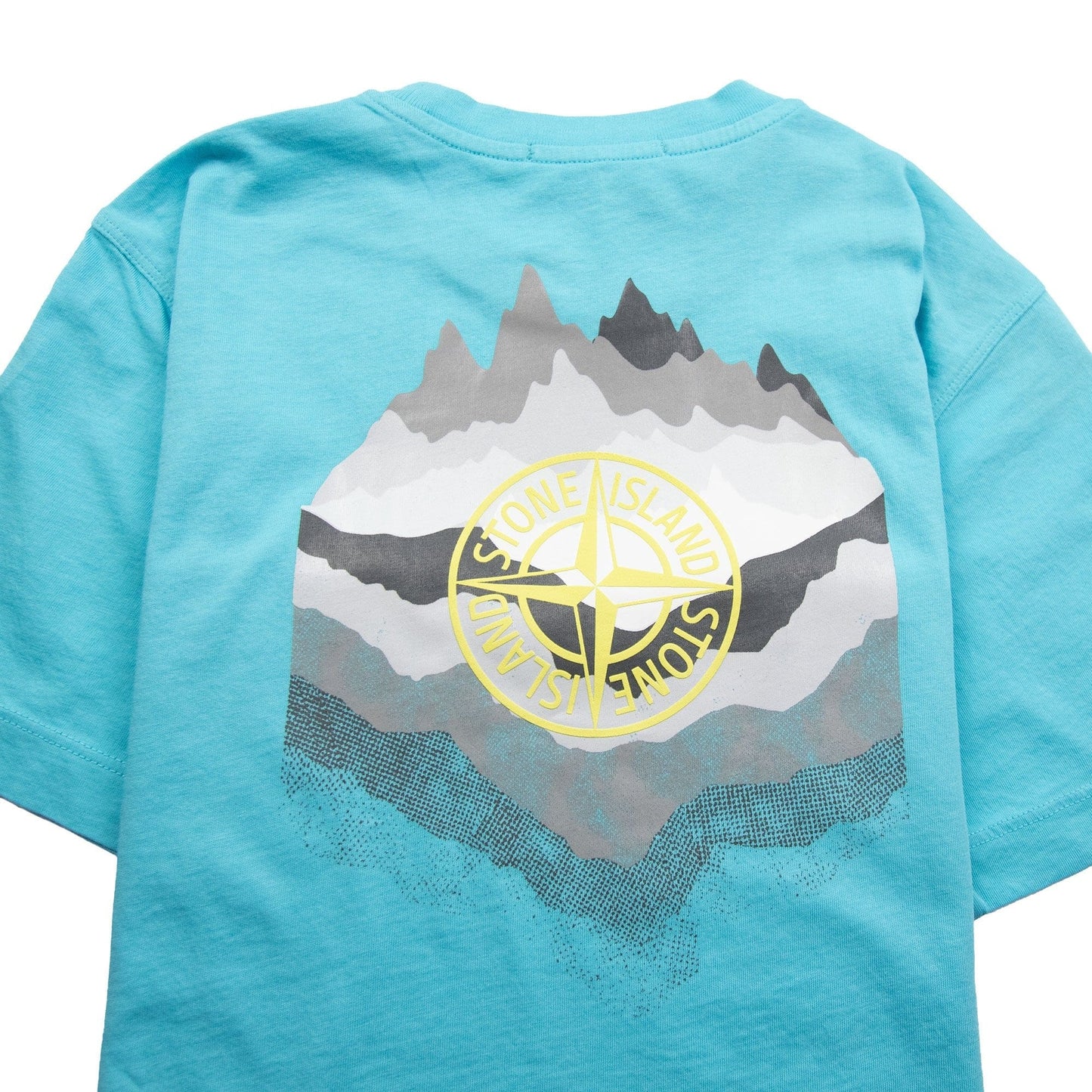 Stone Island Junior Back Mountain Logo T-Shirt Baby Blue