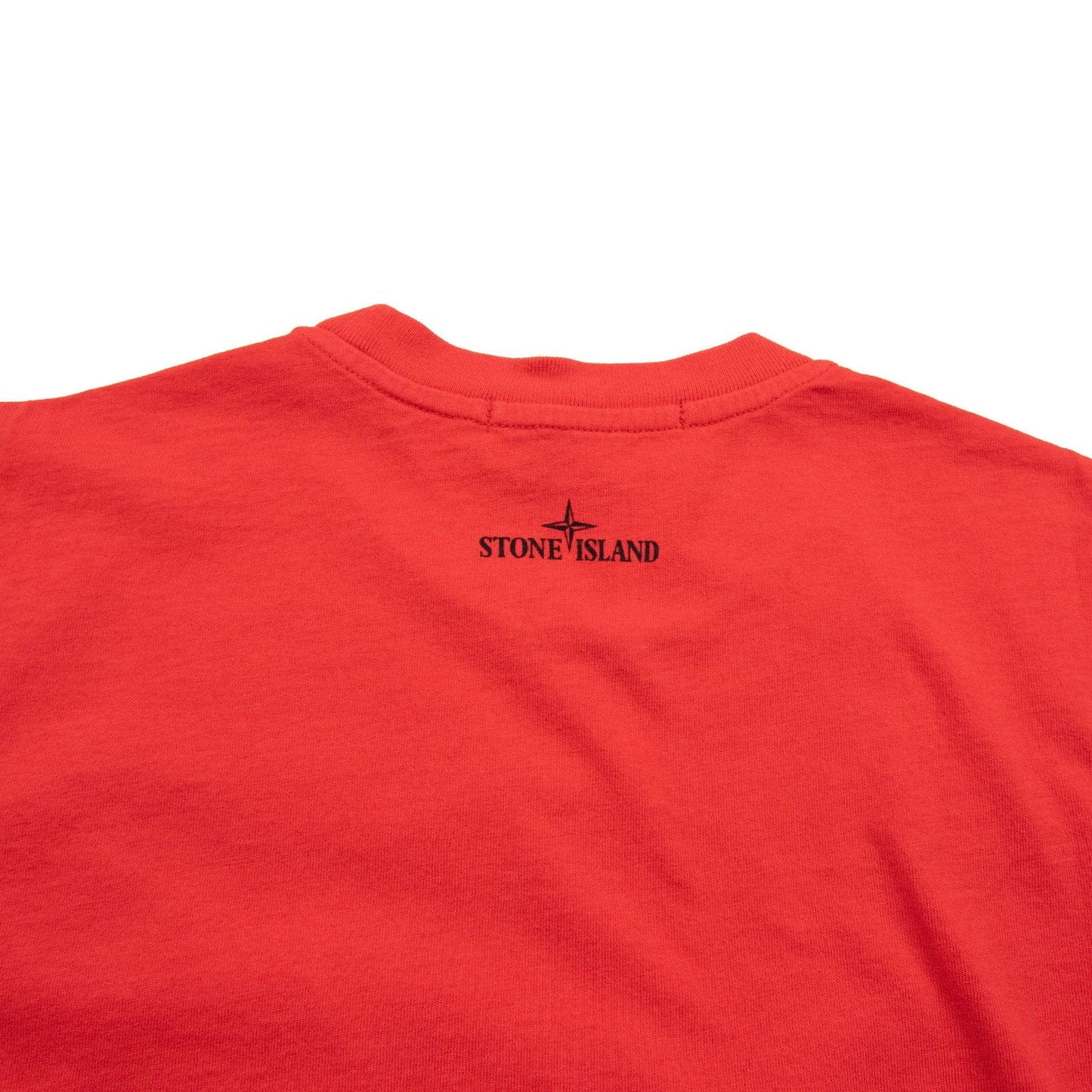 Stone Island Junior Front Compass Reflective T-Shirt Red