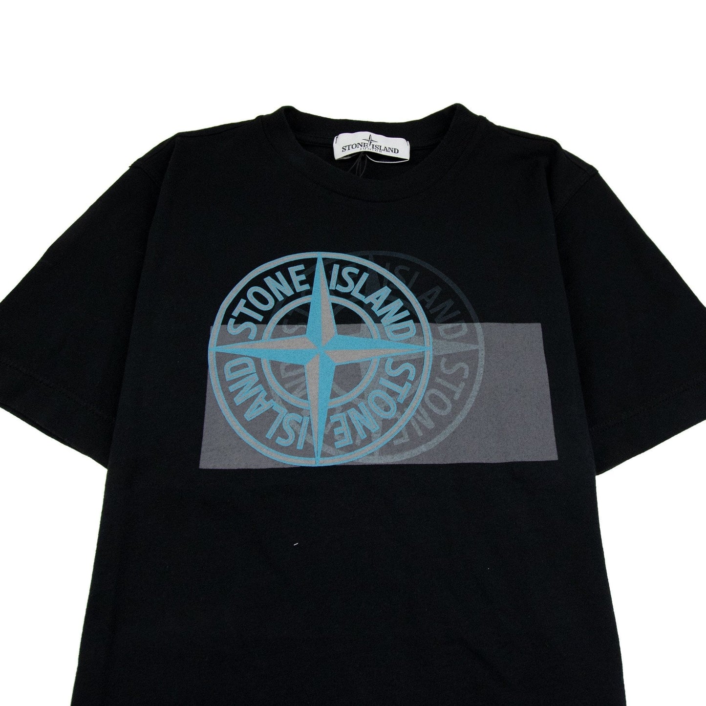 Stone Island Junior Front Compass Reflective T-Shirt Black