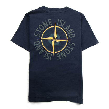 Stone Island Junior Back Compass Logo T-Shirt Navy