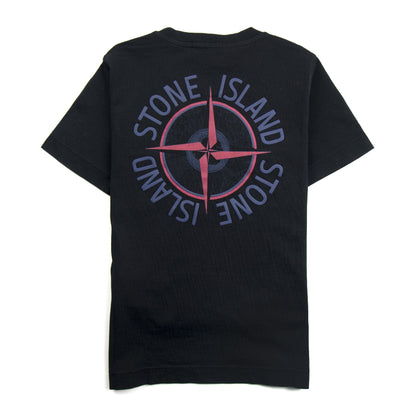 Stone Island Junior Back Compass Logo T-Shirt Black