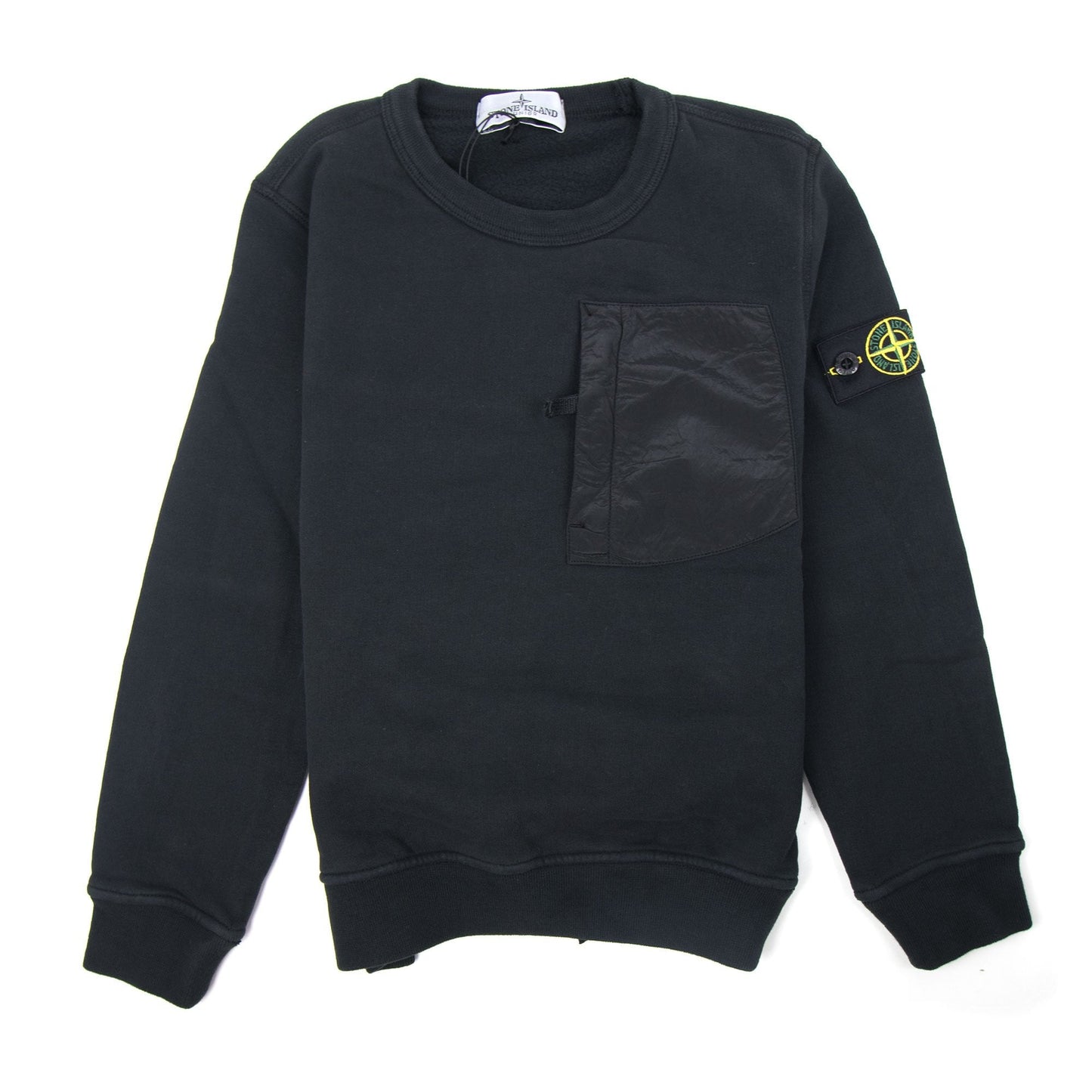 Stone Island Junior Nylon Metal Pocket Sweatshirt Black