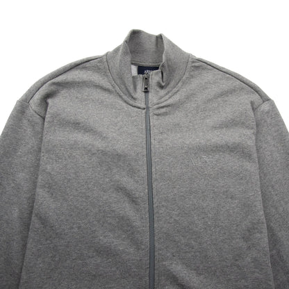 Armani Jeans Zip Up Rubber Logo Jacket Light Grey
