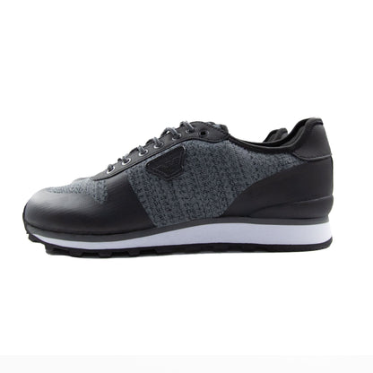 Armani Jeans Knit Trainers Dark Grey