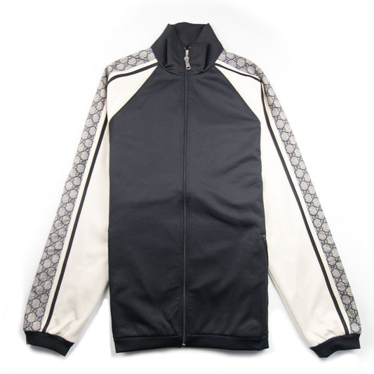 Gucci Oversize Technical Jersey Zip Track Top Black
