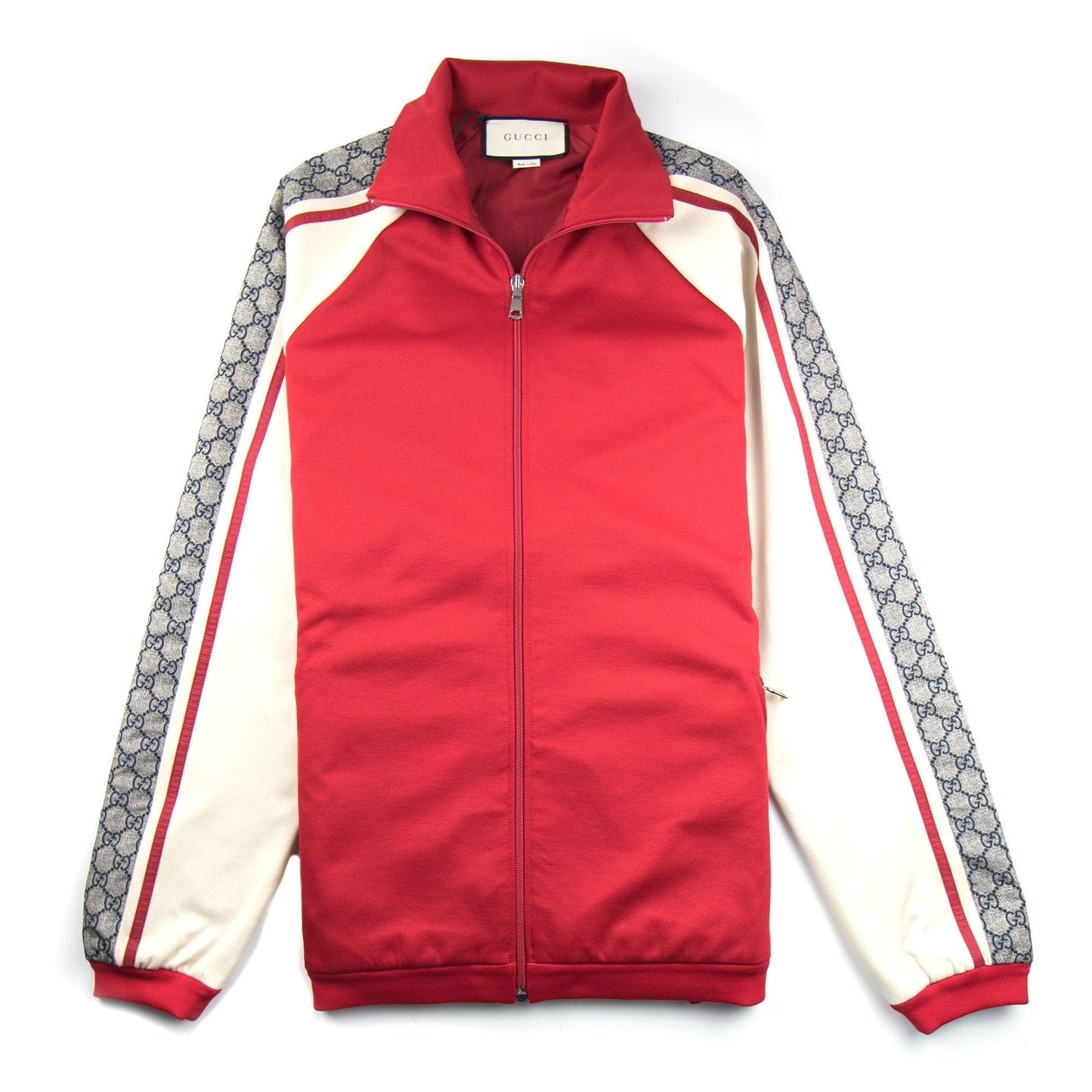 Gucci Oversize Technical Jersey Zip Track Top Red