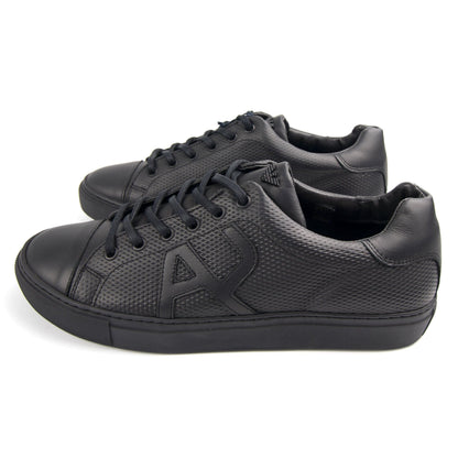Armani Jeans Leather Low Shoe Black
