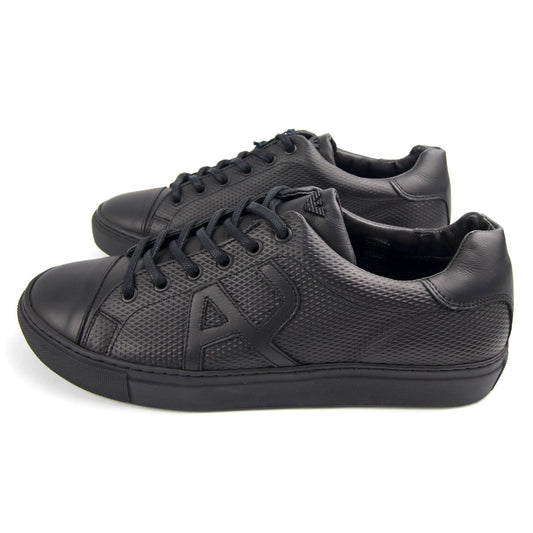 Armani Jeans Leather Low Shoe Black