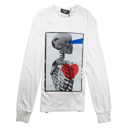 Dsquared2 Kids Long Sleeve X-Ray Heart T-Shirt White